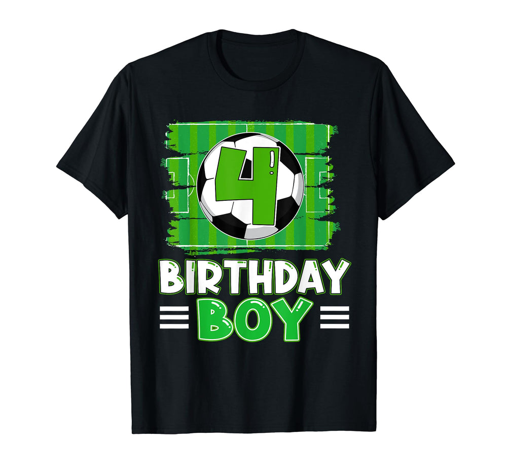 4 Year Old Birthday Soccer 4Th Party T-Shirt - Streetwear Style Unisex