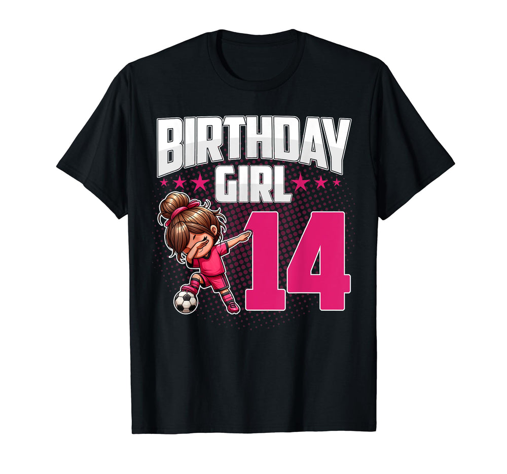 14Th Birthday Soccer Dabbing 14 Years T-Shirt - Custom Art Print Unisex