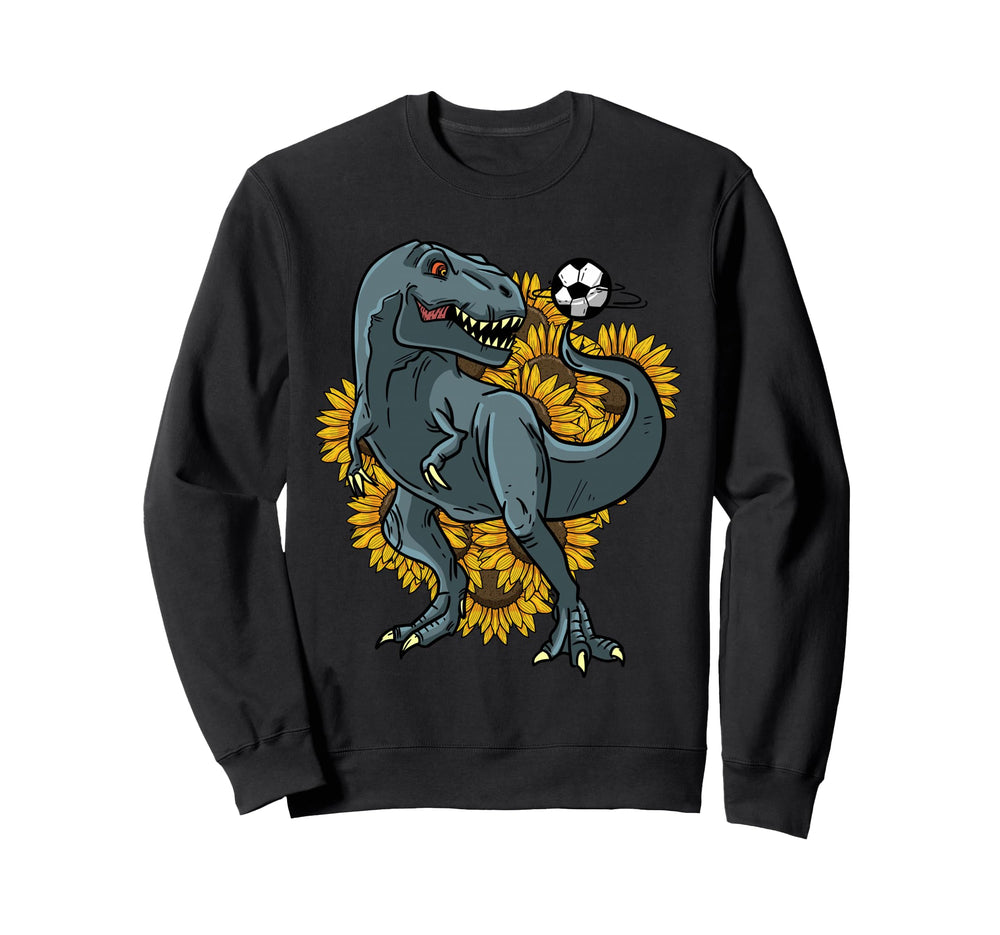 Trex Playing Soccer Sunflower Sweatshirt - Streetwear Style for Adults