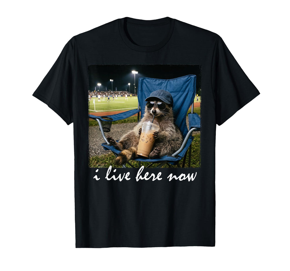 Funny Raccoon Ballfield Soccer T-Shirt - Fun Novelty Design Men Women