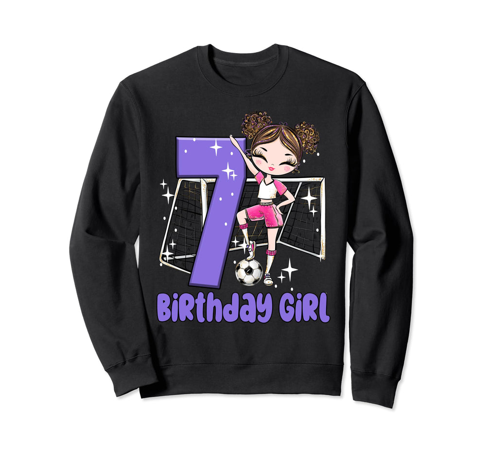 7Th Birthday Soccer Ball Net Sweatshirt - Casual Everyday Wear Unisex