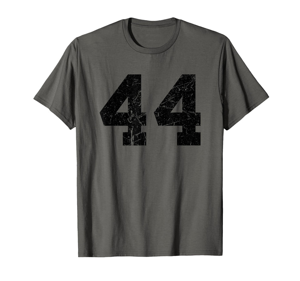 Number 44 Sport Black Distressed Varsity T-Shirt - Custom Art Print Unisex