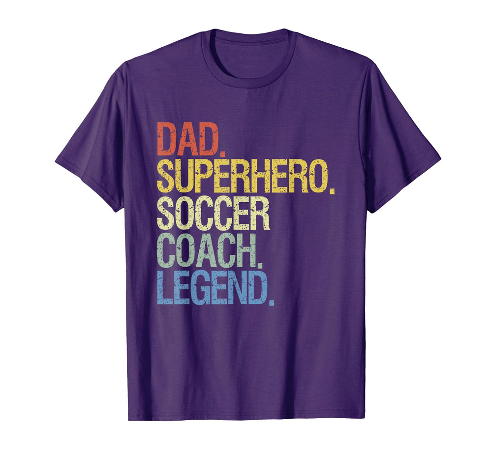 Dad Superhero Soccer Coach Legend Hoodie - Graphic Print Men Women