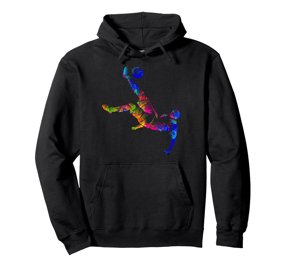 Colorful Soccer Bicycle Kick Hoodie - Casual Everyday Wear for Adults