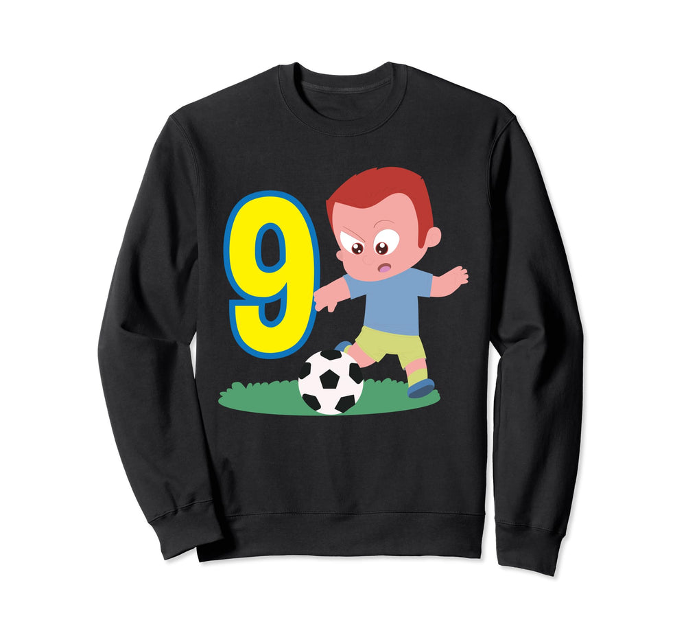 9Th Birthday 9 Years Soccer Sweatshirt - Casual Everyday Wear for Adults