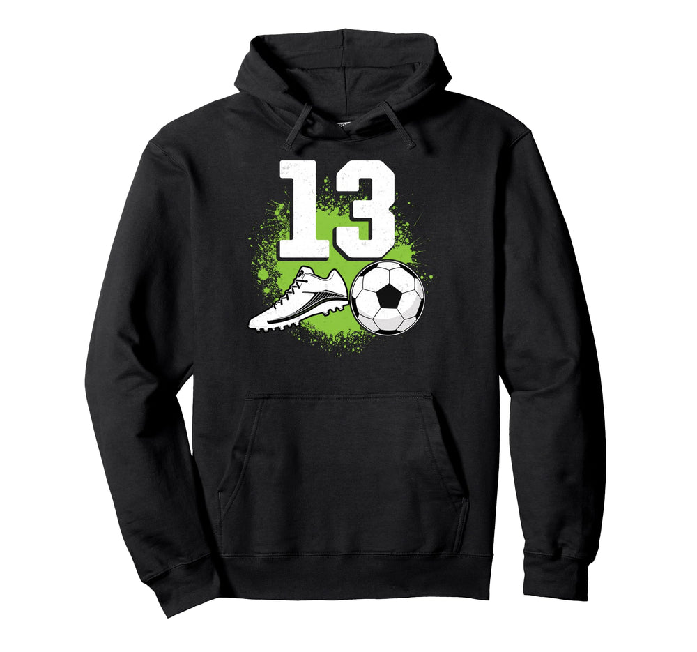 13Th Birthday Soccer Lover Sports 13 Hoodie - Minimalist Print Unisex