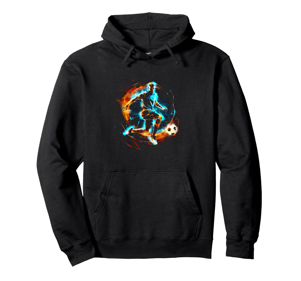 Soccer Player Lightning Sport Player Hoodie - Graphic Print for Adults