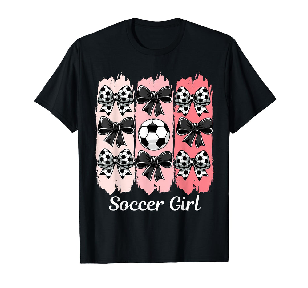 Soccer Coquette Bow Soccer Soccer T-Shirt - Custom Art Print for Adults
