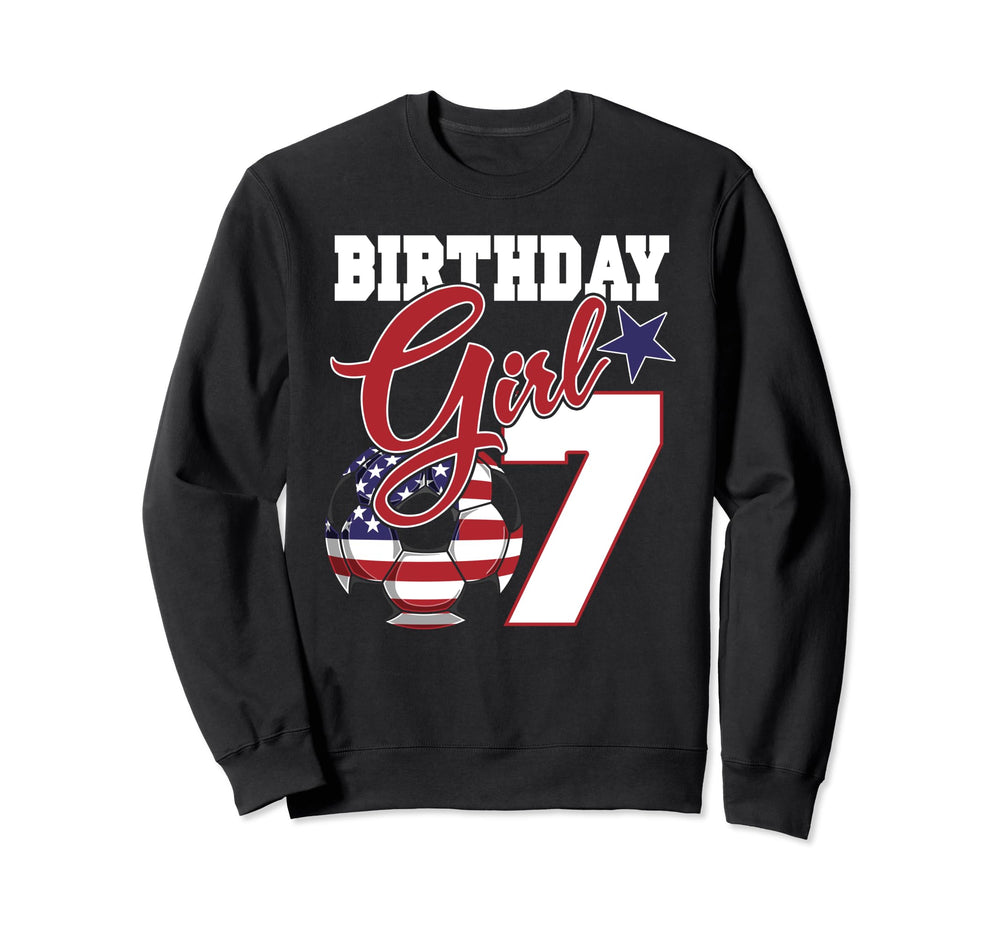7Th Birthday Party American Flag Sweatshirt - Novelty Apparel for Adults