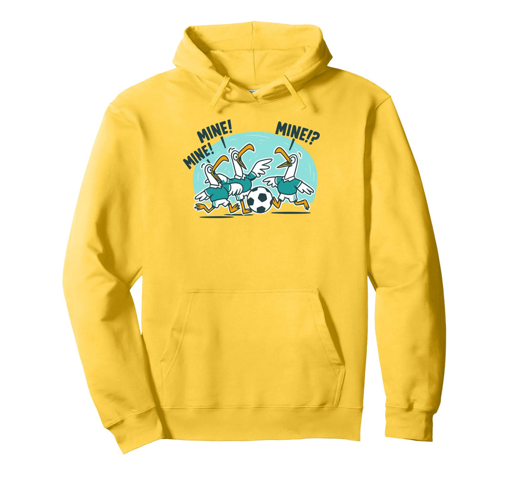 Funny Bird Playing Soccer Ocean Bird Hoodie - Minimalist Print Men Women