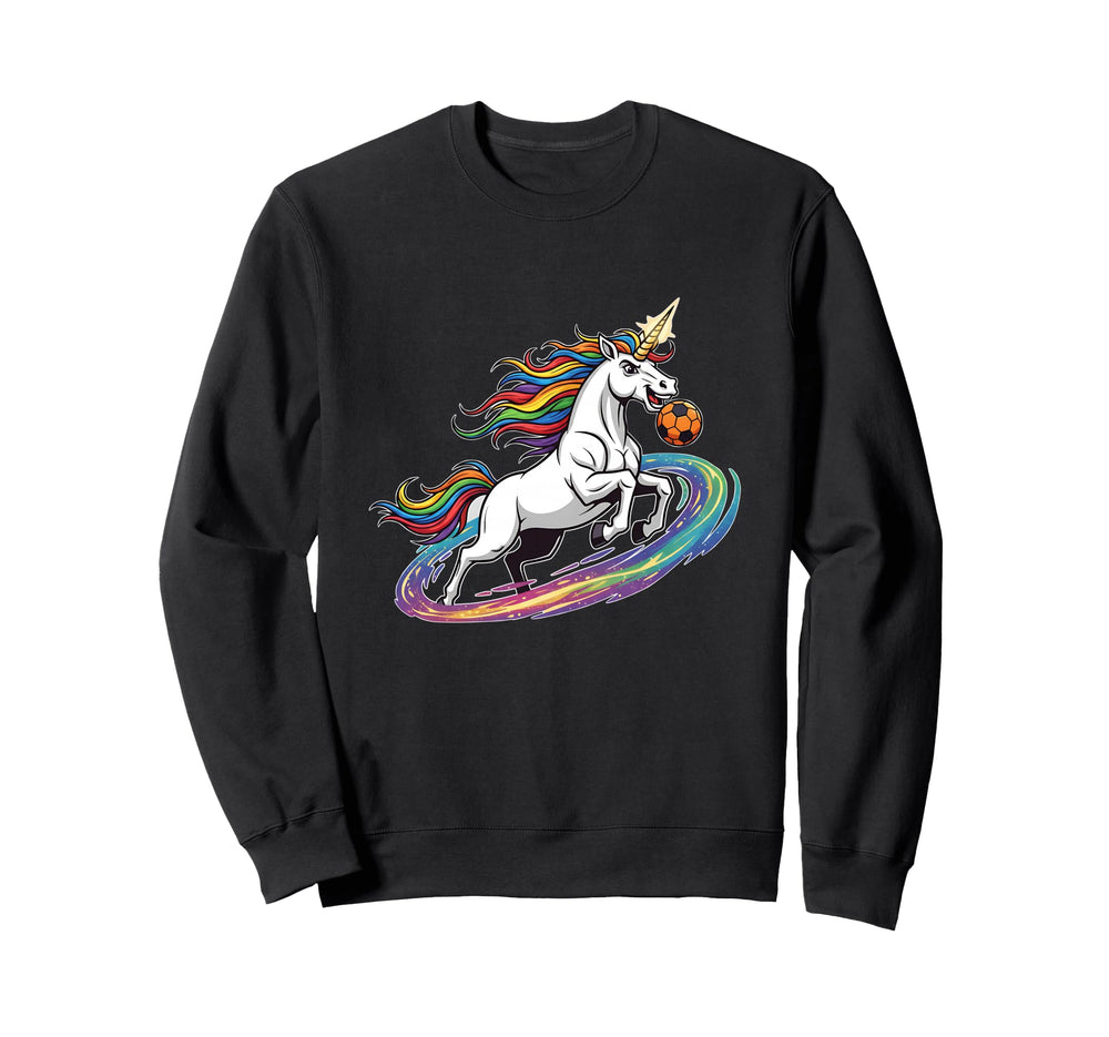Unicorn Soccer Rainbow Galaxy Sweatshirt - Trendy Graphic for Adults