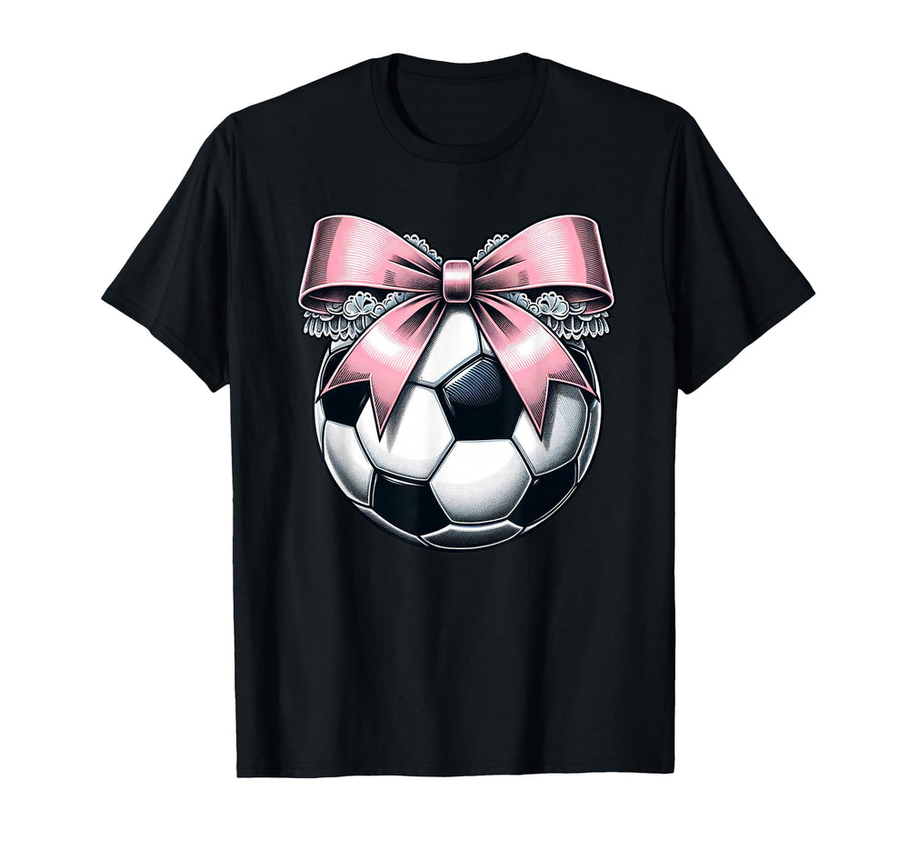 Soccer Coquette Bow Soccer T-Shirt - Unique Graphic Men Women
