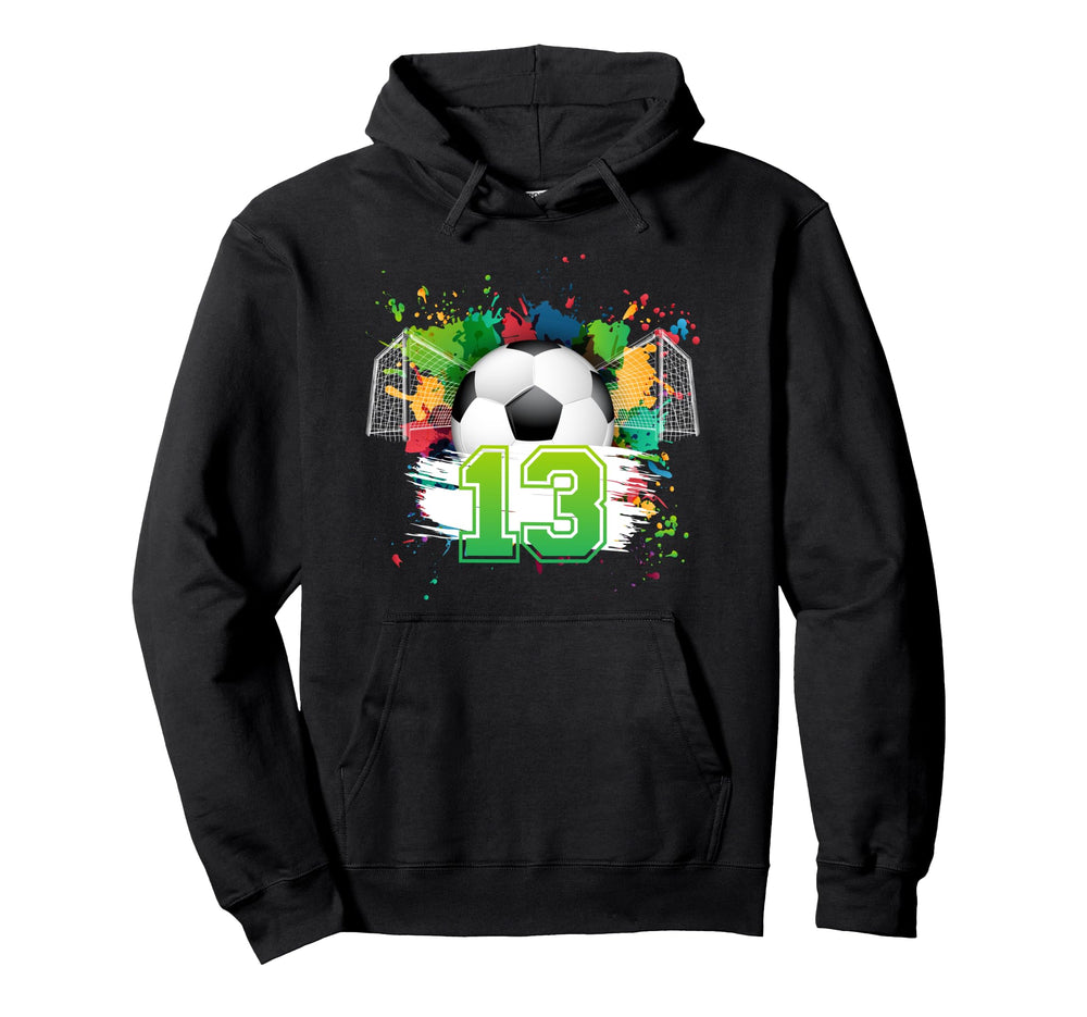 13Th Soccer Birthday Party 13 Year Old Hoodie - Trendy Graphic Unisex