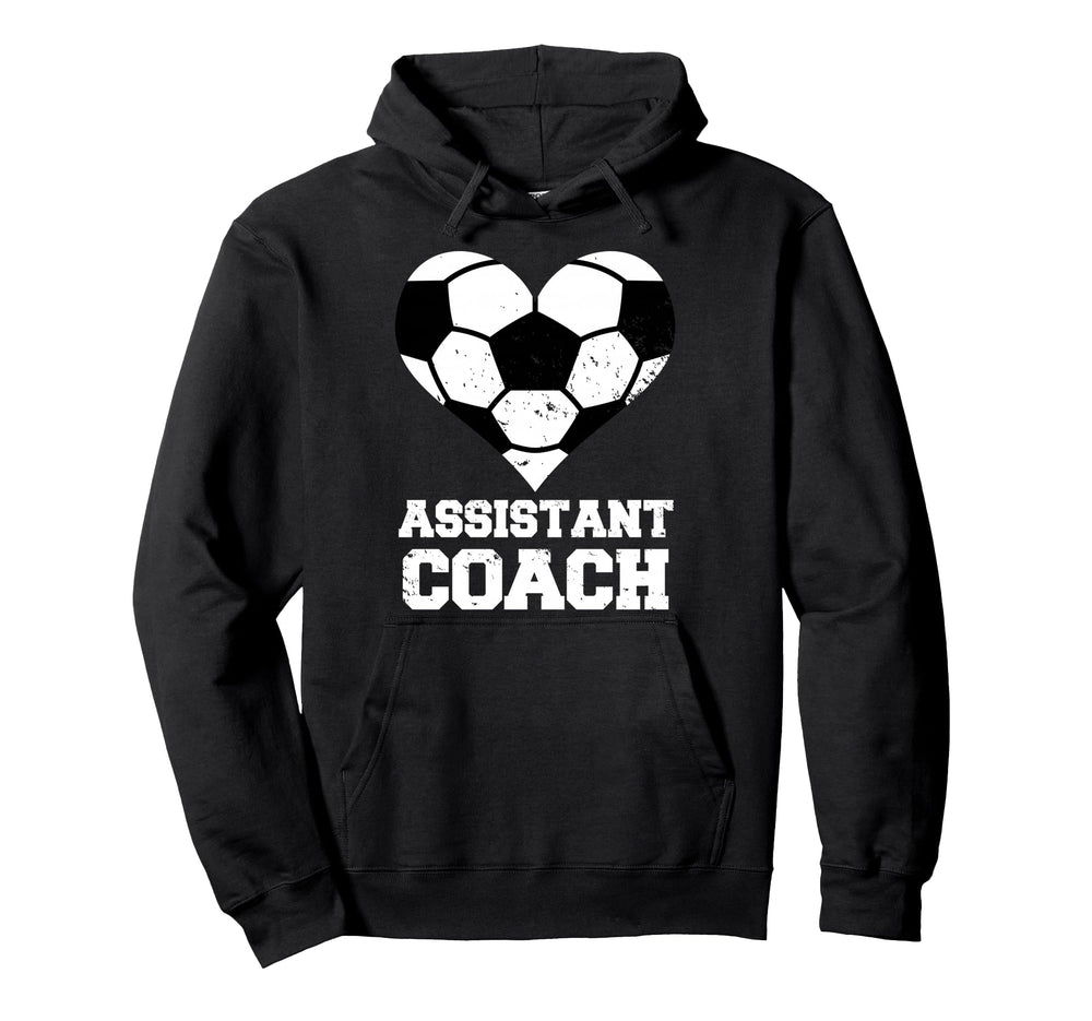 Assistant Soccer Coach Heart Funny Hoodie - Minimalist Print for Adults