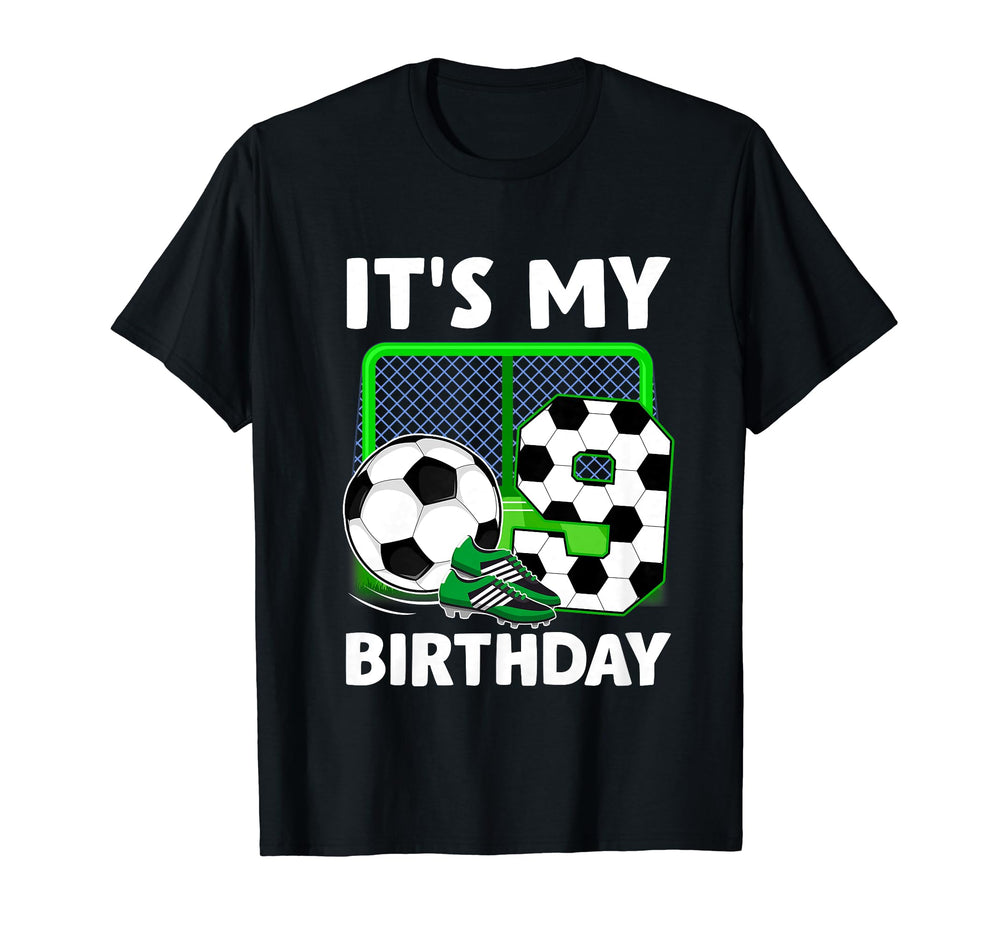 Its My 9Th Soccer Party 9 Year Old T-Shirt - Trendy Graphic for Adults