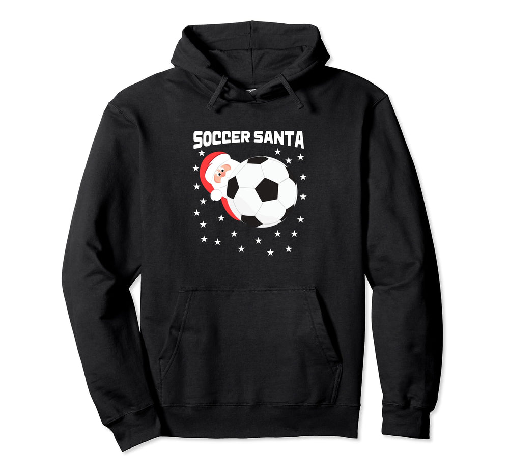 Soccer Goalkeeper Holiday Santa Claus Hoodie - Custom Art Print Unisex