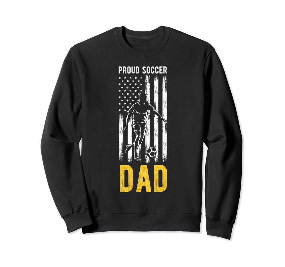 Proud Soccer Dad Usa Flag Family Sweatshirt - Aesthetic Graphic for Adults
