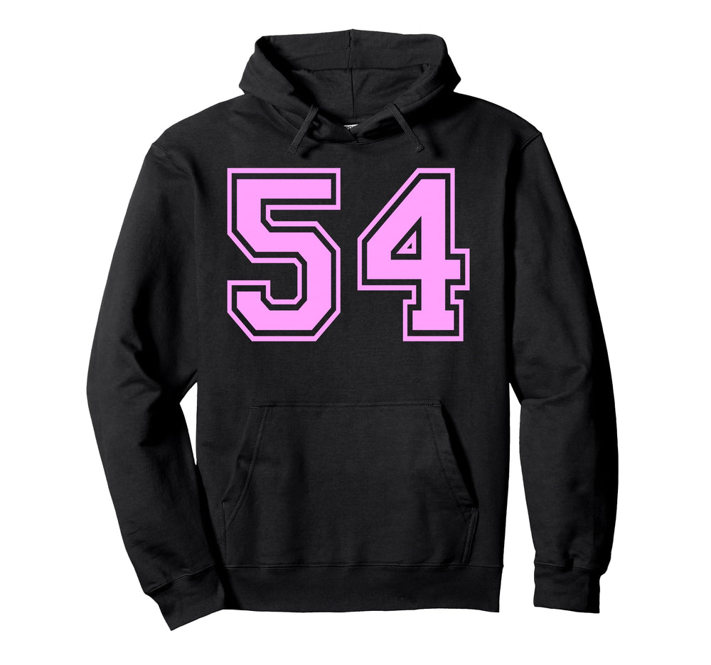54 Number Fifty Four Sports Varsity Hoodie - Unique Graphic Men Women