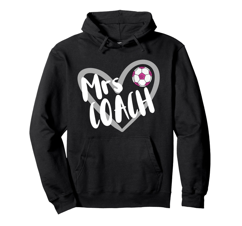 Soccer Mrs Coach Wife Heart Hoodie - Aesthetic Graphic for Adults