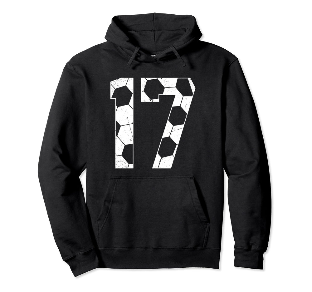 17Th Birthday Soccer Player Football Hoodie - Novelty Apparel for Adults