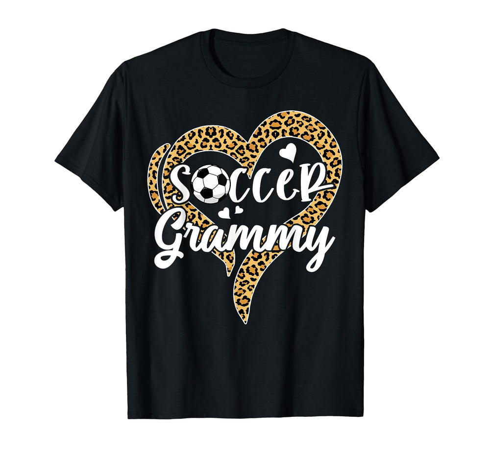 Soccer Grammy Leopard Heart T-Shirt - Streetwear Style Men Women