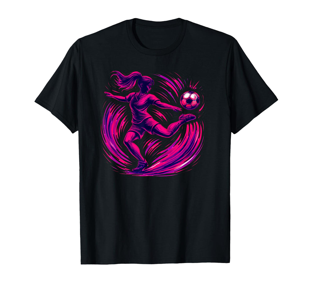 Soccer Striker Action Dynamic Sports T-Shirt - Novelty Apparel Men Women