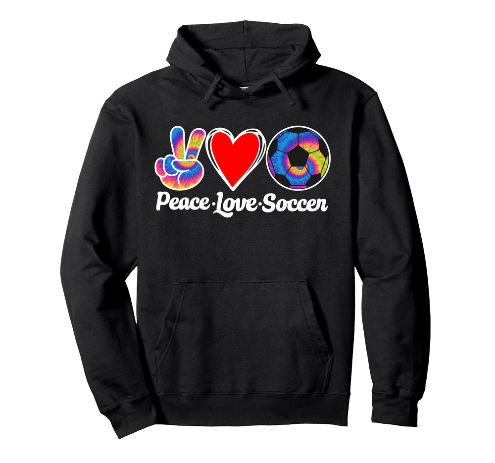 Peace Love Soccer Heart Ball Gift Love Hoodie - Streetwear Style Men Women