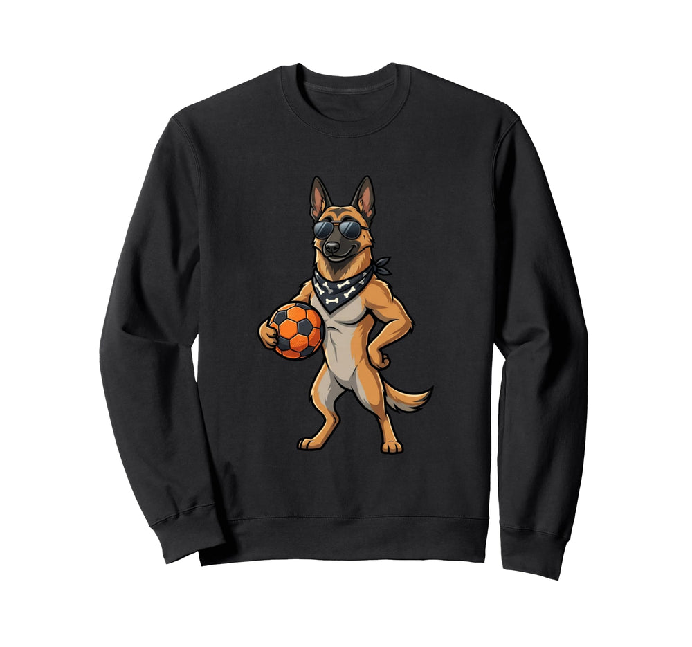 German Shepherd Soccer Dog Sweatshirt - Novelty Apparel for Adults