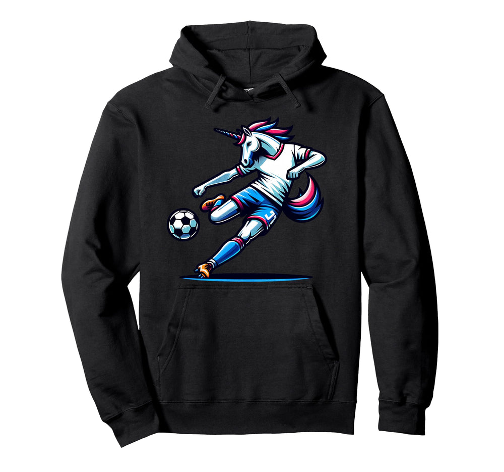 Footballer Unicorn Fans Soccer Hoodie - Casual Everyday Wear Men Women
