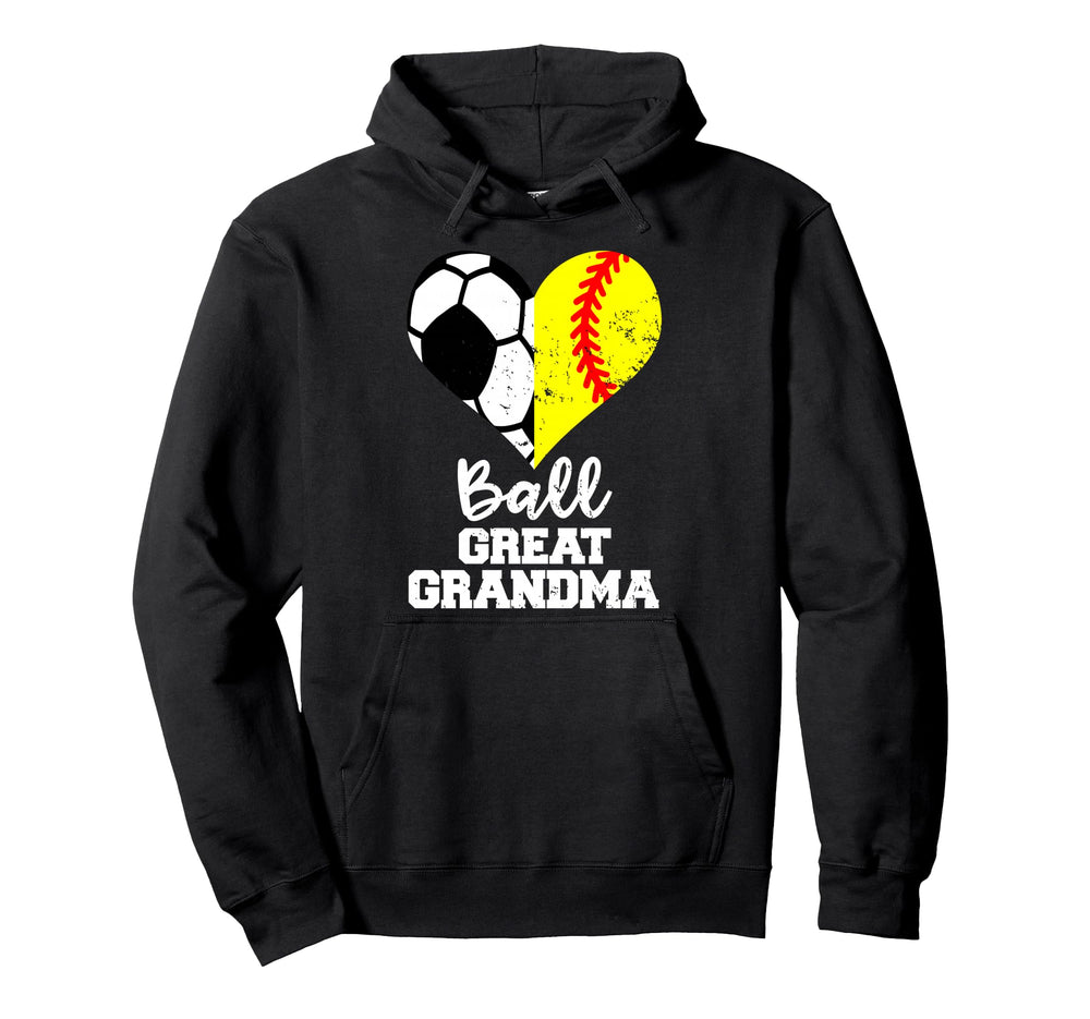 Ball Great Grandma Heart Funny Soccer Hoodie - Unique Graphic for Adults