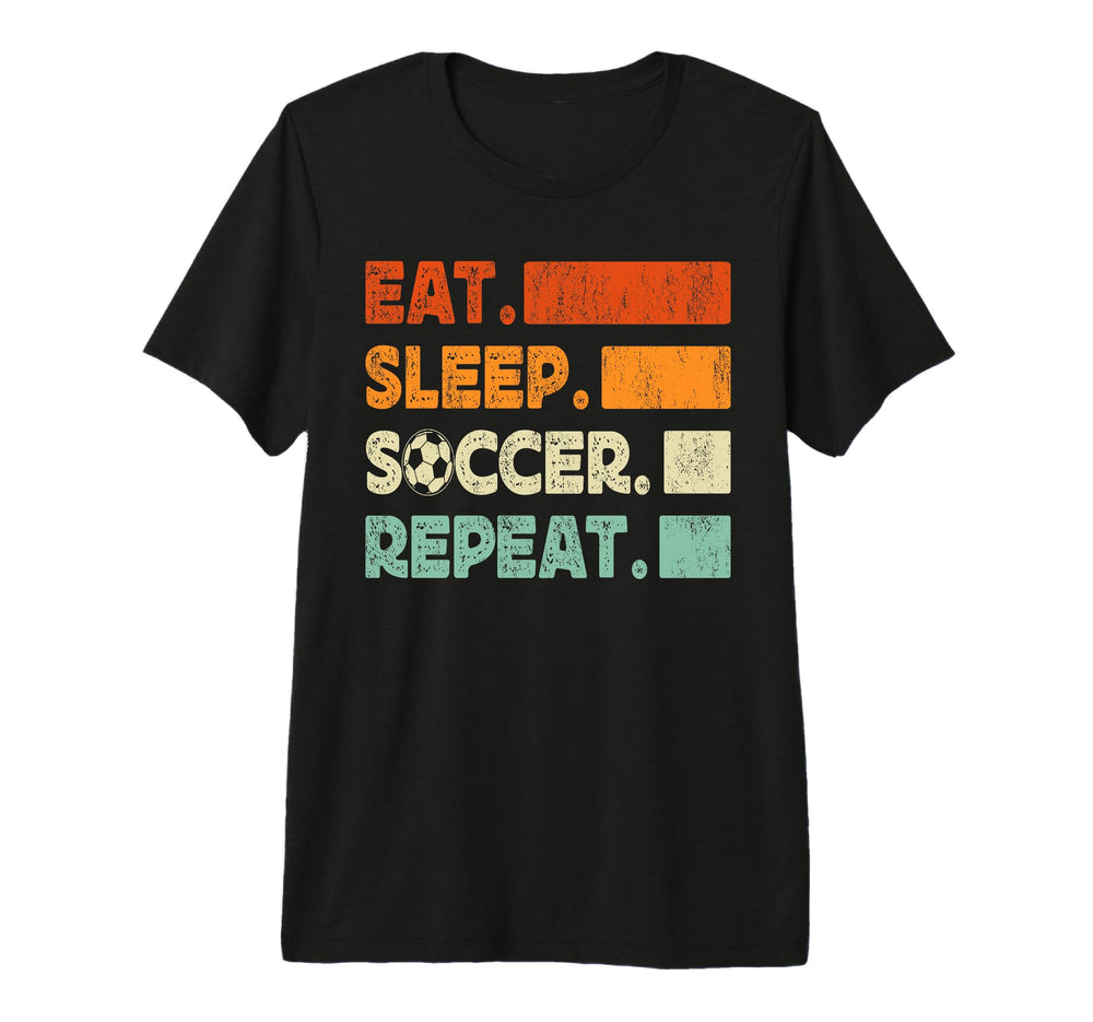 Eat Sleep Soccer Repeat Funny Soccer Tri T-Shirt - Minimalist Print Unisex