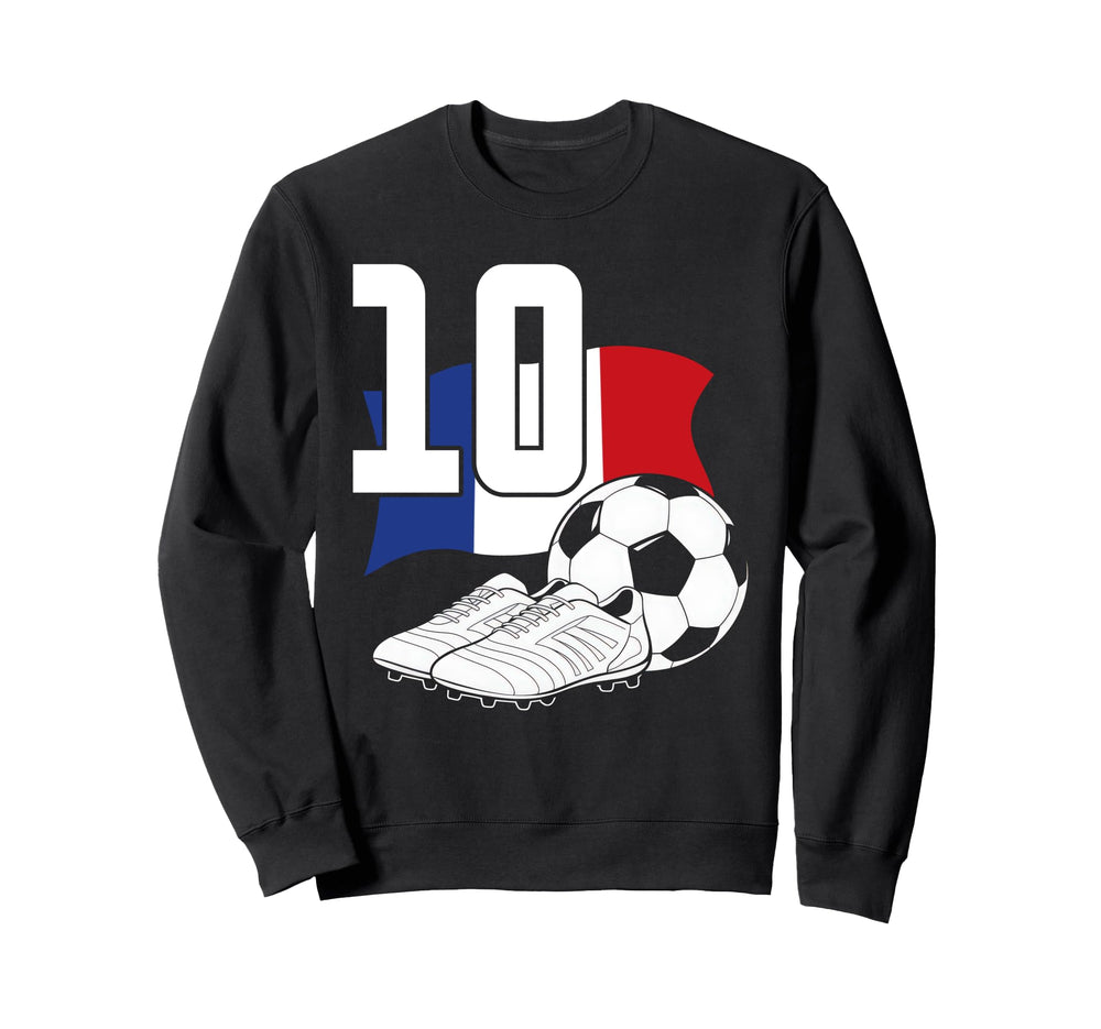 10 Soccer Birthday Gift Soccer Sweatshirt - Fun Novelty Design Men Women