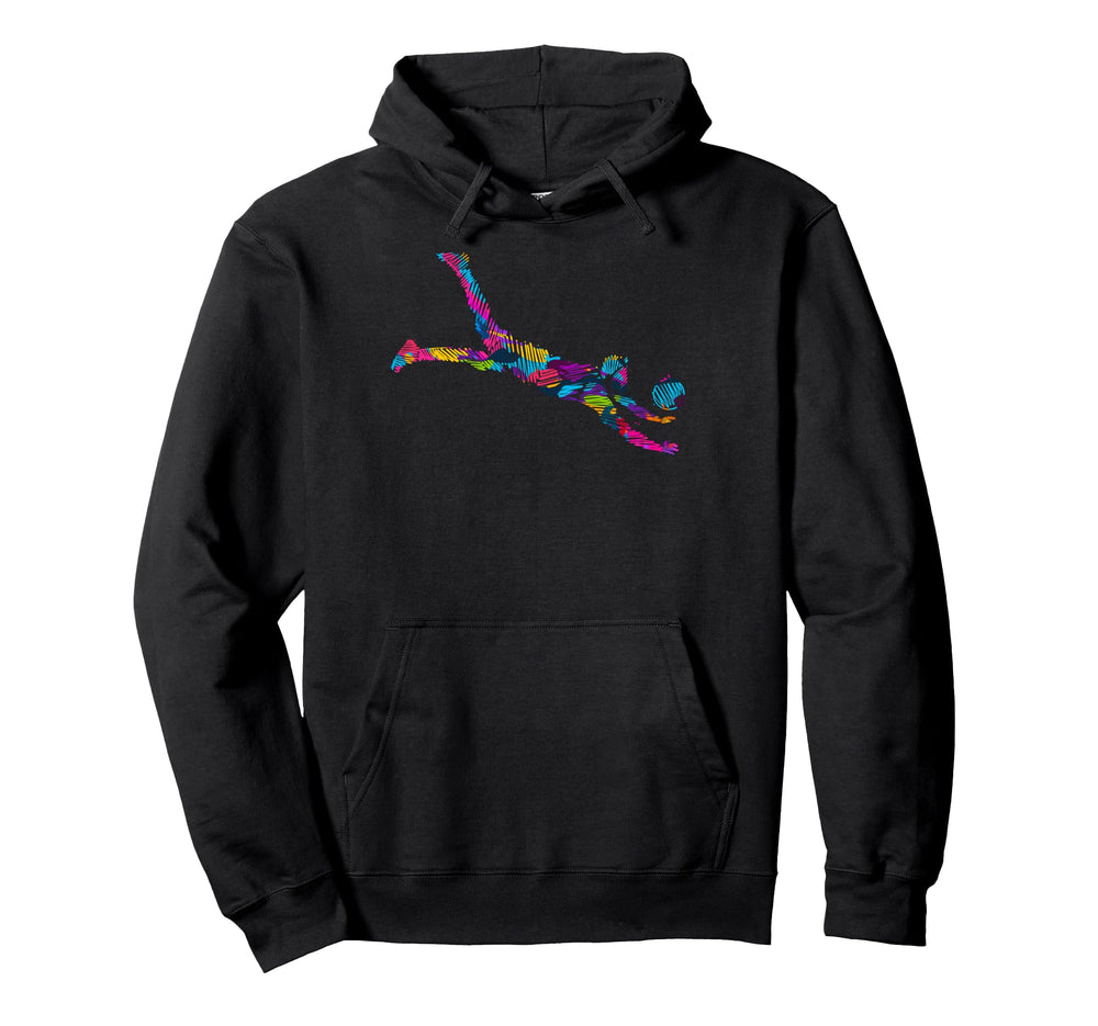 Colorful Soccer Goalie Splash Art Hoodie - Fun Novelty Design Men Women