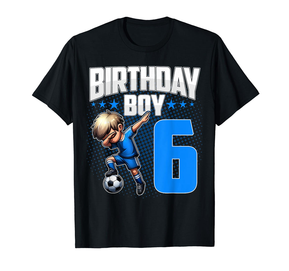 6Th Birthday Soccer Dabbing 6 Years T-Shirt - Minimalist Print for Adults