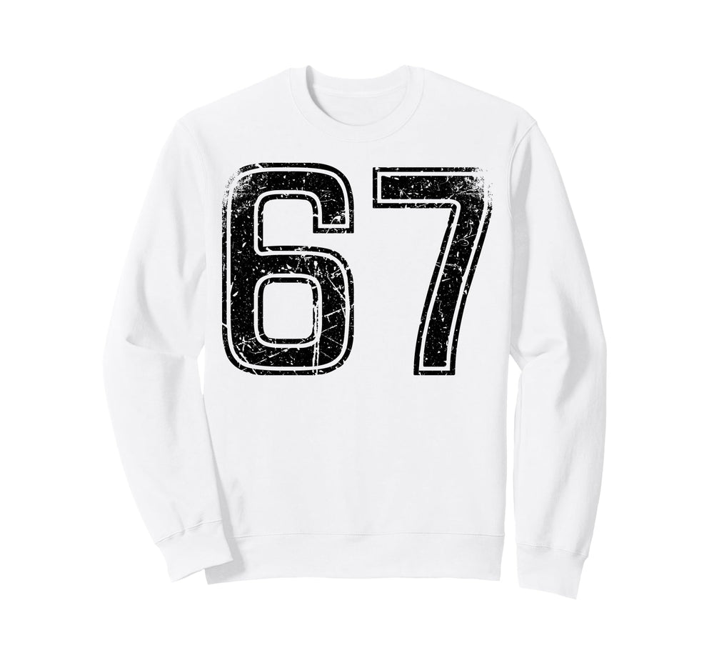 Black Sports Team Number 67 Sweatshirt - Custom Art Print for Adults