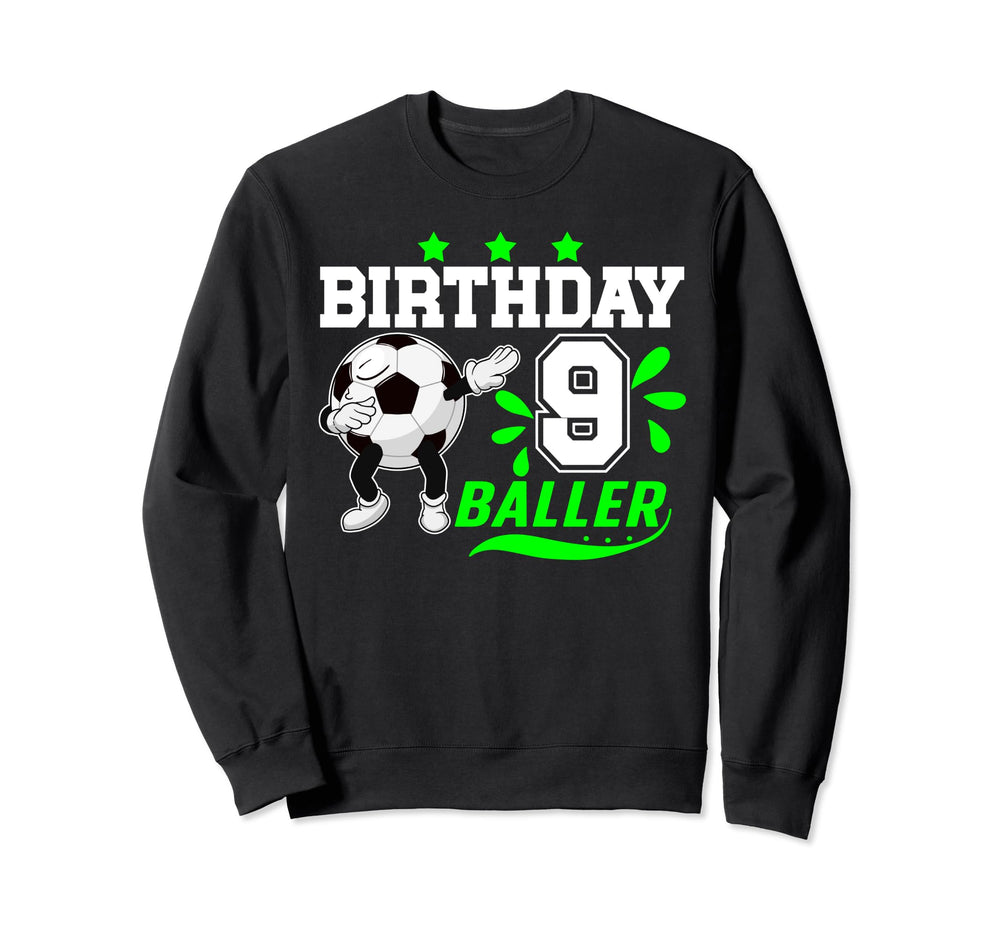 9Th Birthday Party Soccer Nine Sweatshirt - Custom Art Print Men Women