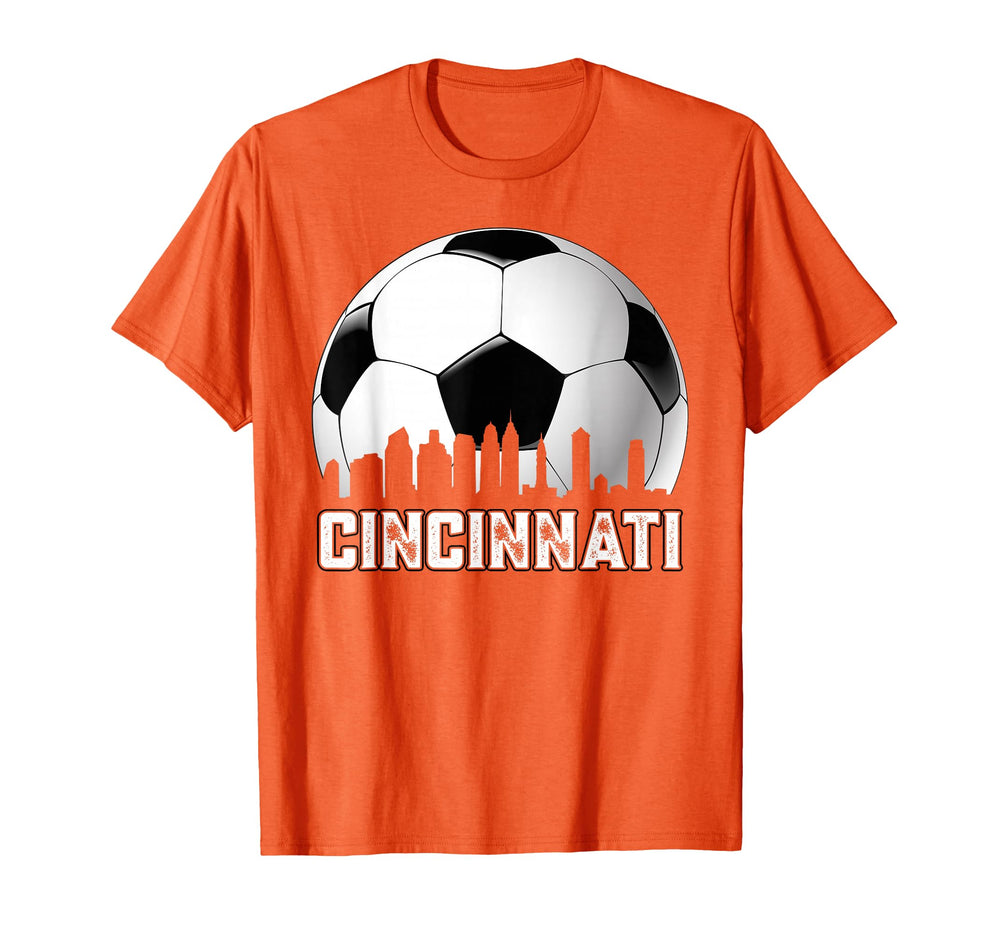 Cincinnati Soccer Distressed Soccer T-Shirt - Trendy Graphic for Adults