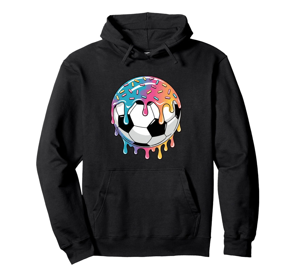 Soccer Ball Donut Sprinkles Glaze Hoodie - Trendy Graphic Men Women
