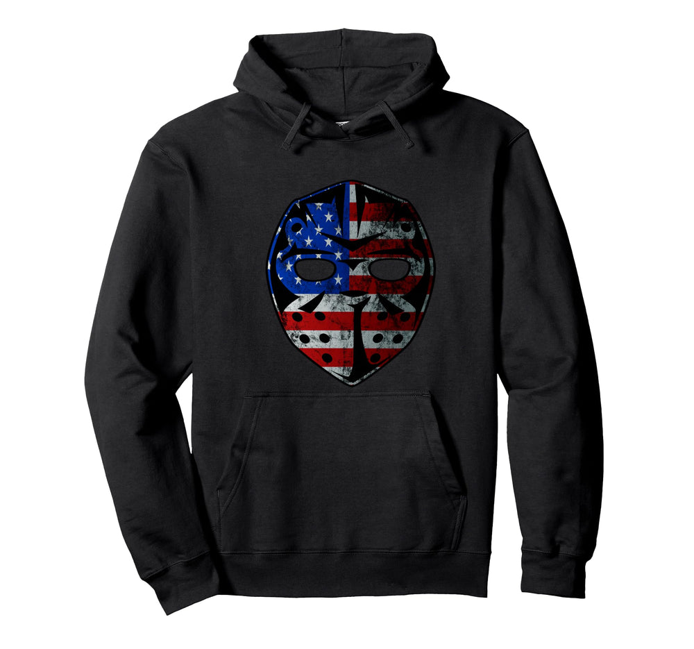 Ice Hockey Sport Usa American Flag Hoodie - Fun Novelty Design for Adults