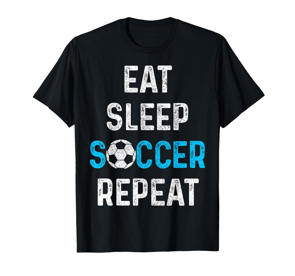 Eat Sleep Soccer Repeat Soccer Player T-Shirt - Graphic Print Unisex