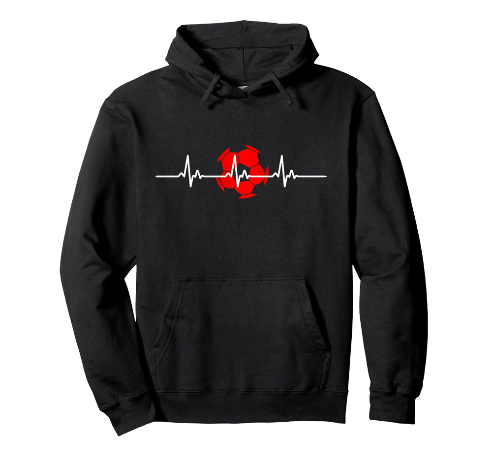 Heartbeat Soccer Soccer Hoodie - Graphic Print Unisex