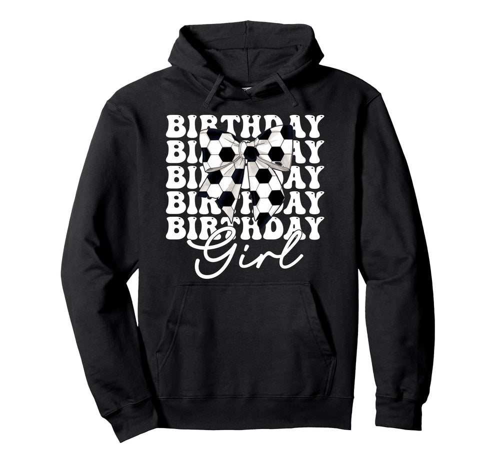 Birthday Soccer Coquette Bow Hoodie - Graphic Print Men Women