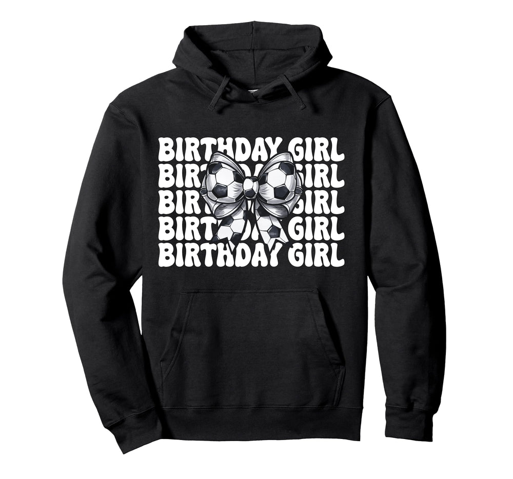 Birthday Soccer Coquette Bow Hoodie - Casual Everyday Wear Men Women