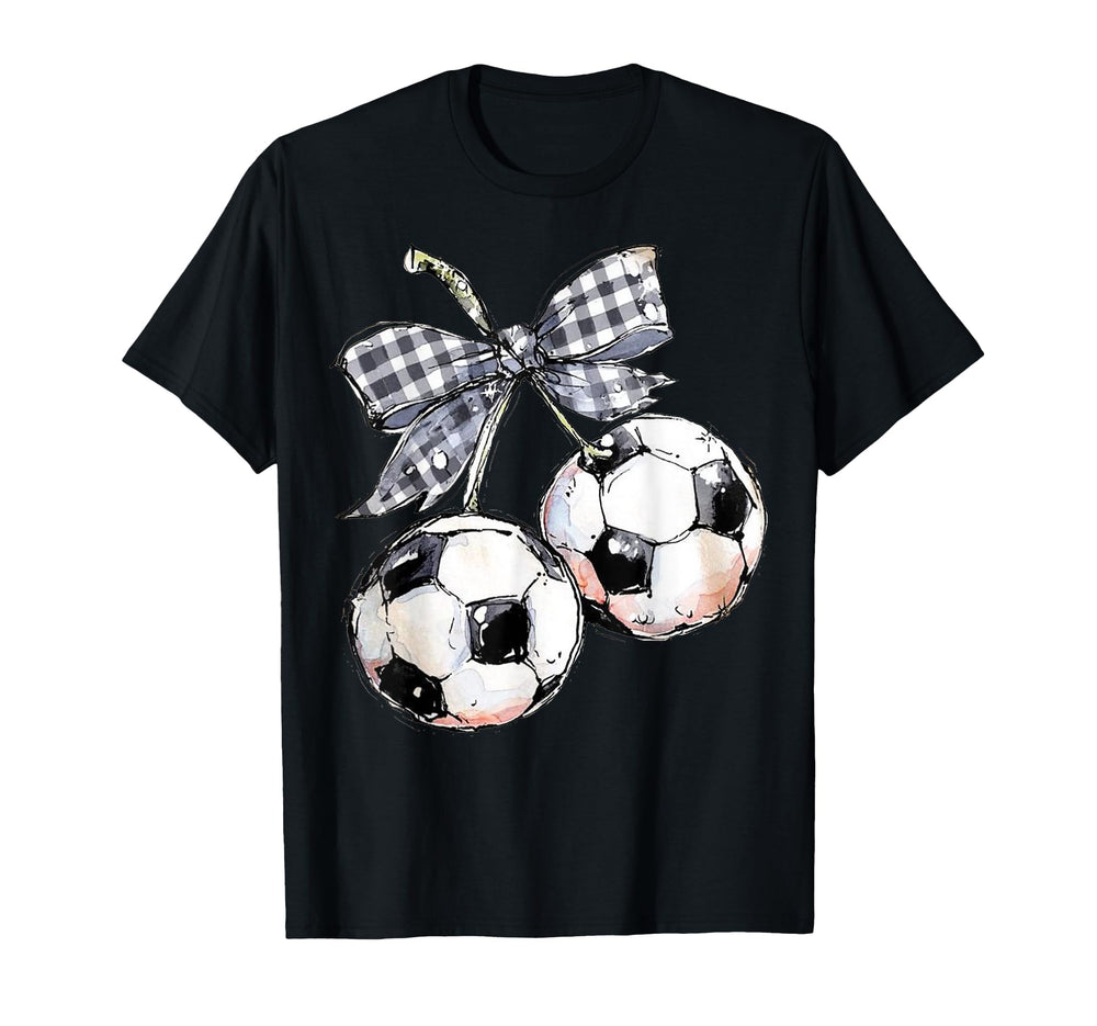 Cherries Soccer Checkered Coquette T-Shirt - Minimalist Print Men Women