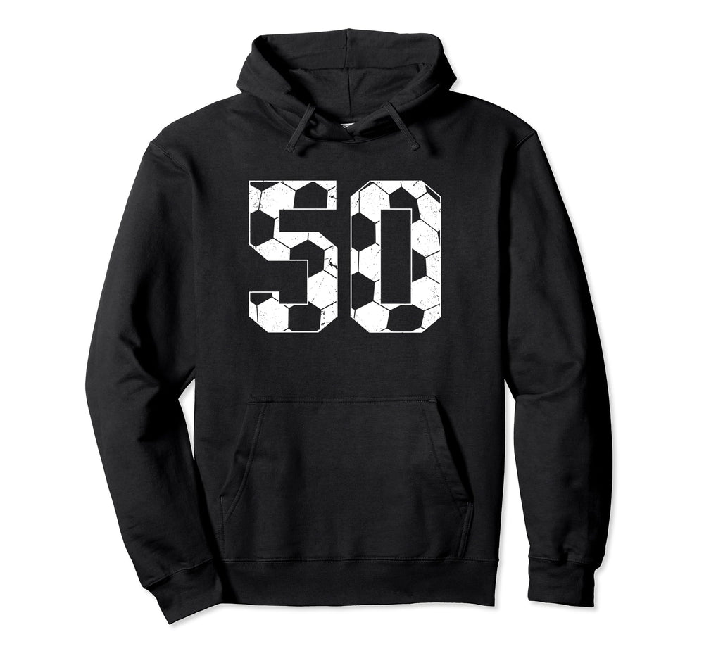 50Th Birthday Soccer Player Hoodie - Fun Novelty Design for Adults