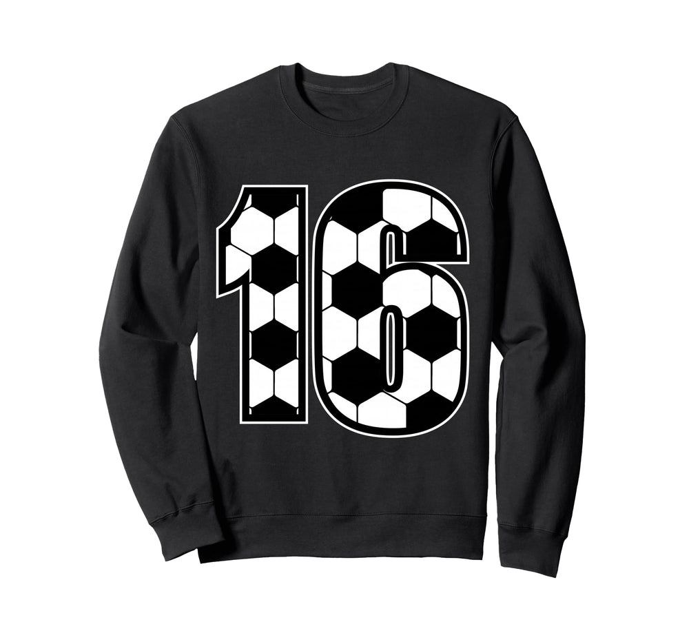 Soccer Birthday 16 Years Old Sweatshirt - Minimalist Print for Adults