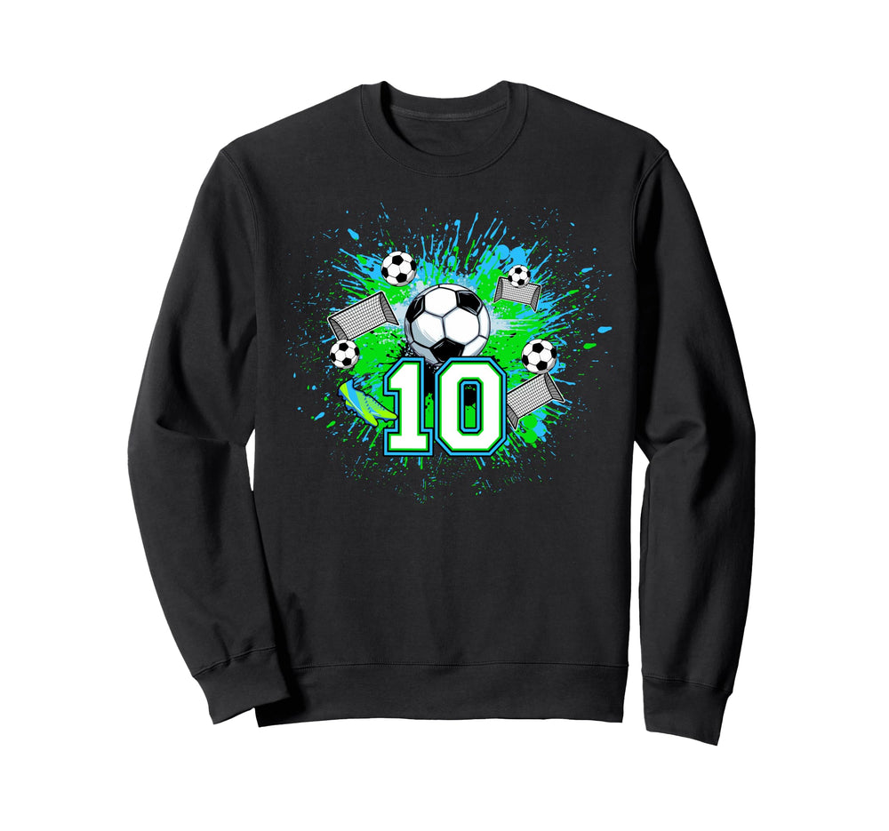 10Th Soccer Birthday Party 10 Sweatshirt - Casual Everyday Wear for Adults