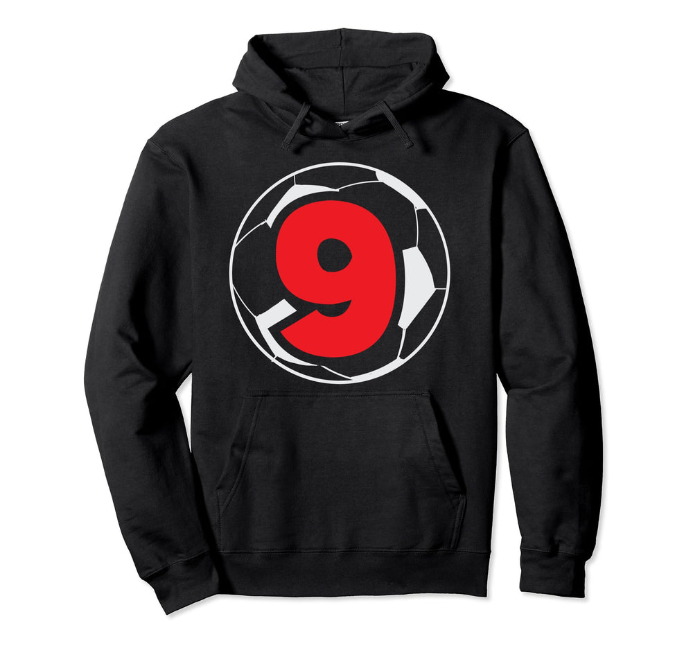 9Th Birthday 9 Years Soccer Football Player Hoodie - Trendy Graphic Unisex