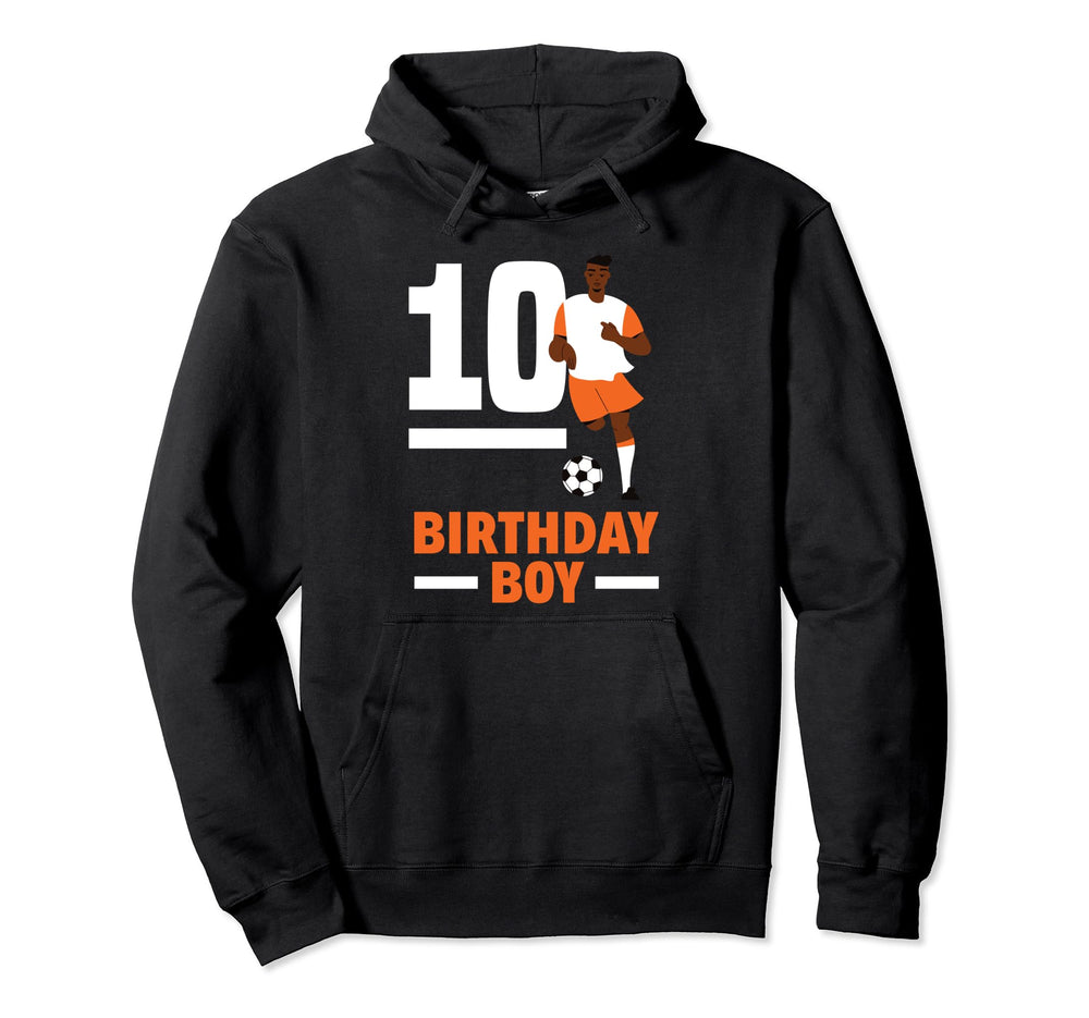 10Th Birthday 10 Years Soccer Football Hoodie - Graphic Print for Adults