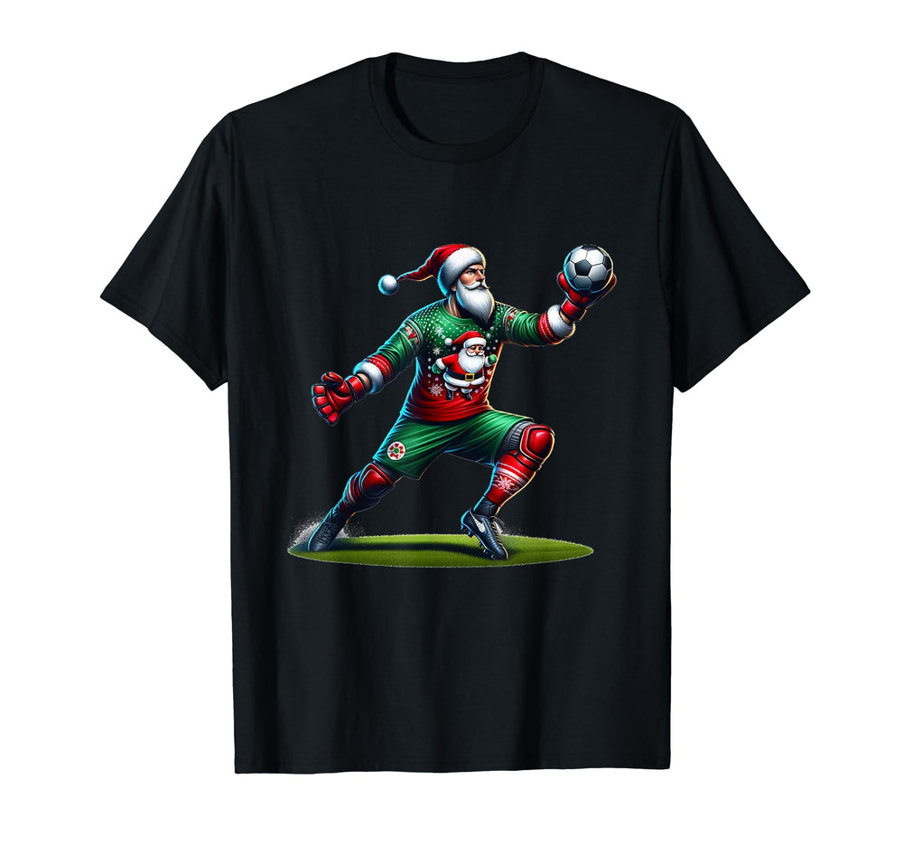 Santa Claus Soccer Goalie T-Shirt - Streetwear Style for Adults
